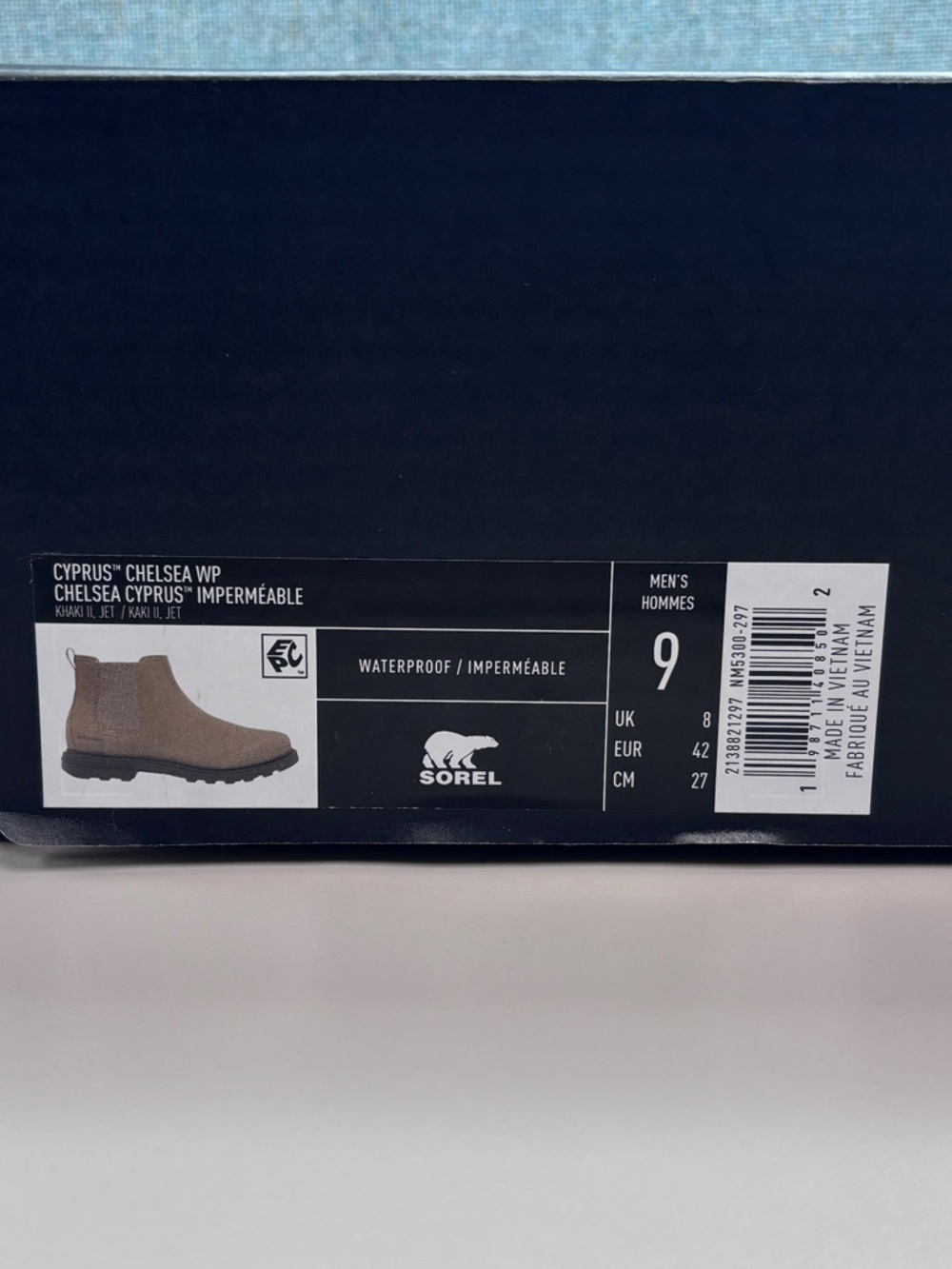 NWT Sorel Men's Sz 9 Cyprus Chelsea Waterproof Boots in Khaki II/Jet Colorway - Picture 3 of 11